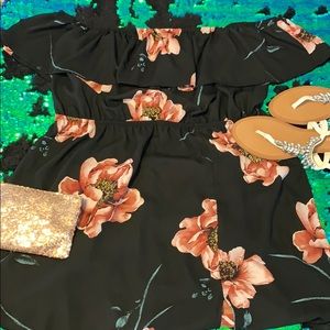 Dark Blue Floral Dress